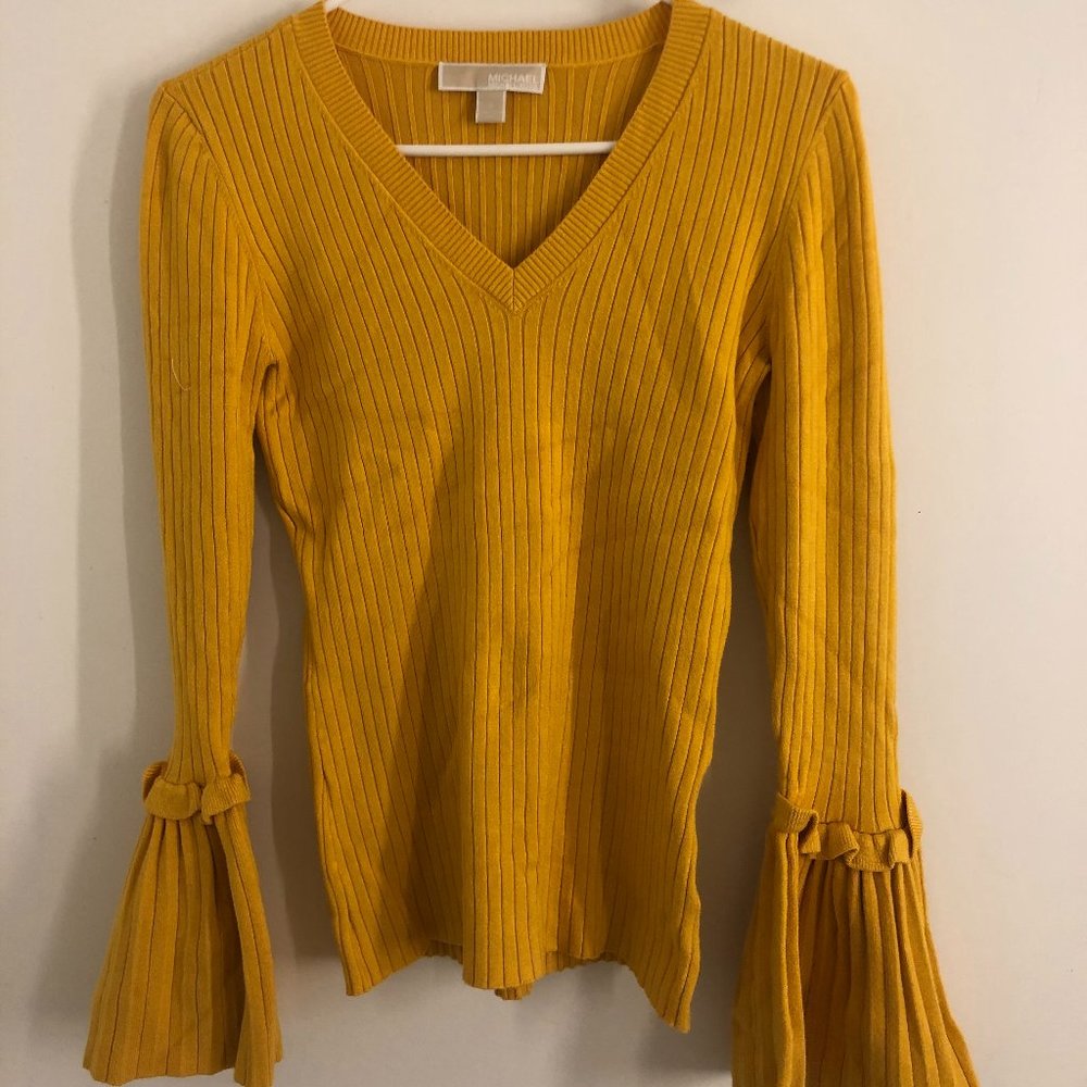 MICHAEL KORS V-Neck Ribbed Sweater